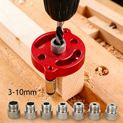 Self-Centering Doweling Jig Handheld Drill Guide Woodworking Straight Hole Locator Panel Dowel Punch Positioning Tool Kit