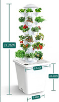 White Hydroponic Grow Tower 6 Layer 30 Plant Sites, Suitable for Leafy Greens and Herbs