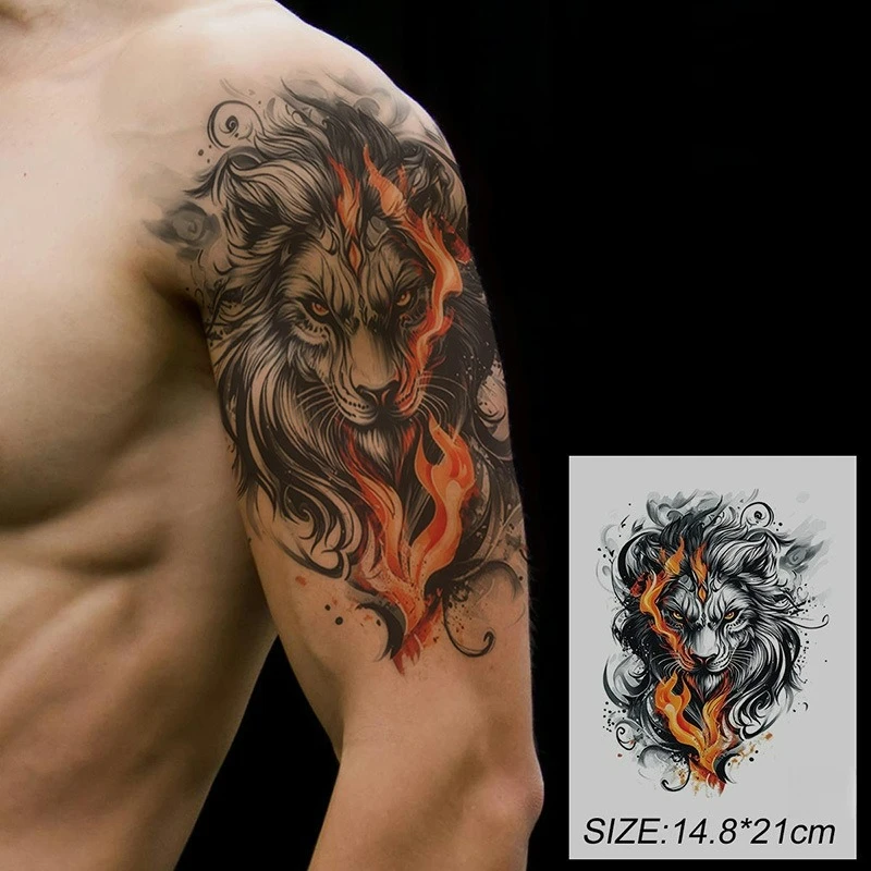 

Temporary Tattoos for Men Women,Tattoo Stickers,Waterproof Long-Lasting,Fake Tattoo,lion tiger jackal tattoo