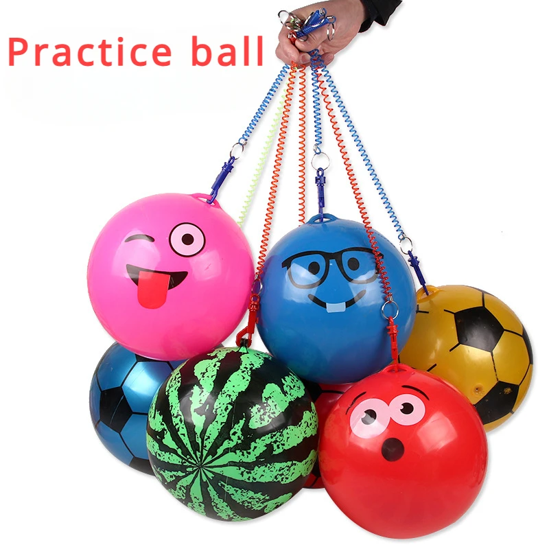 New Children's Inflatable Toy with Chain Soccer Ball Watermelon Ball Outdoor Indoor Parent-child Interaction Bouncy Ball