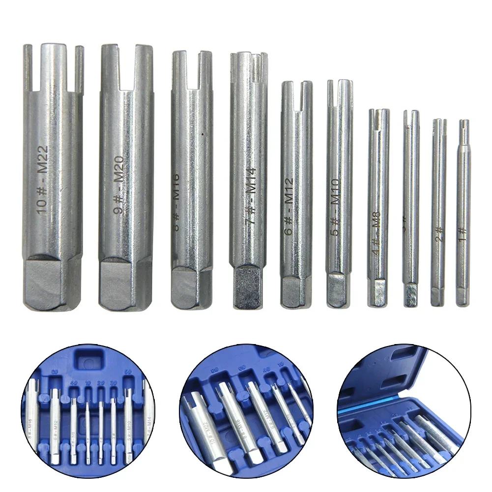 

Screw Extractor Say Goodbye to Stubborn Broken Screws 10pcs Set of Screw Tap Extractors with Quadrilateral Head Design