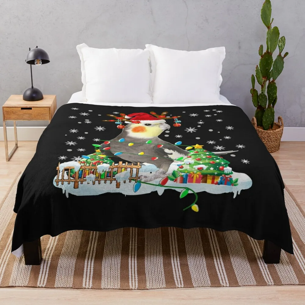 

Christmas Cockatiel Lover Santa Christmas Lights Long Sleeve T-Shirt. Throw Blanket Designers for babies Thins Blankets