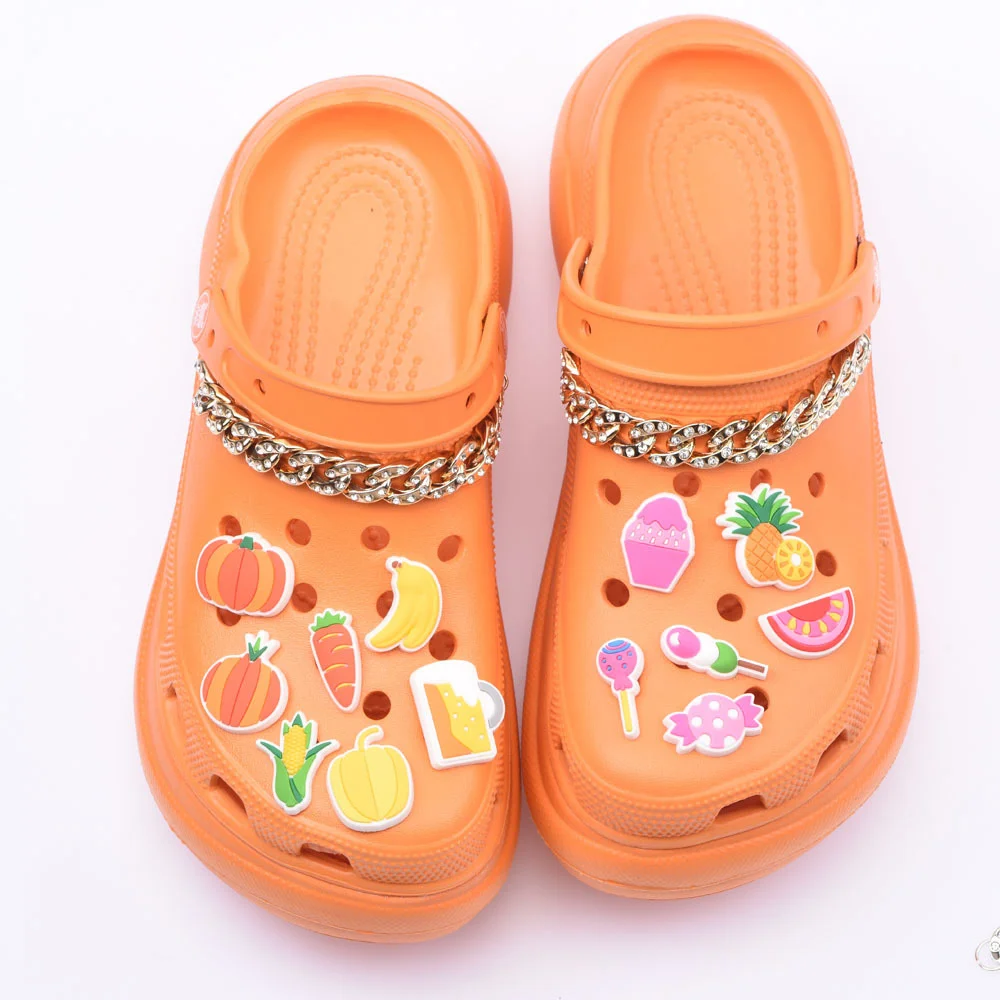 Summer Drink Ice Cream Coconut Shoes Decorations Pumpkin Carrot Pink Candy Shoe Charms Fruit Juice Clog Charms Boys Girls Gifts