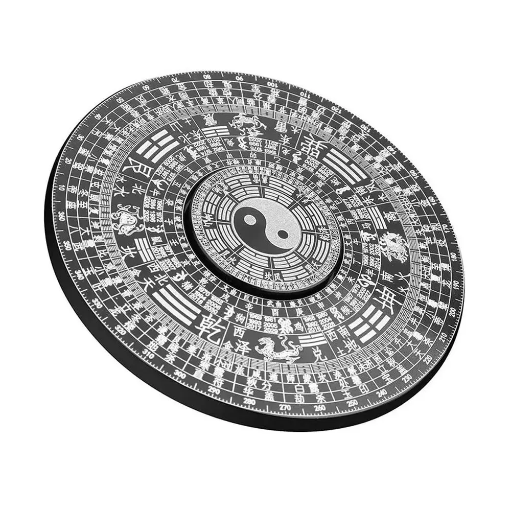 Feng Shui portátil Tai Chi dedo Gyro Bagua patrón aleación de aluminio dedo Spinner regalo Retro juguete relajante descompresión