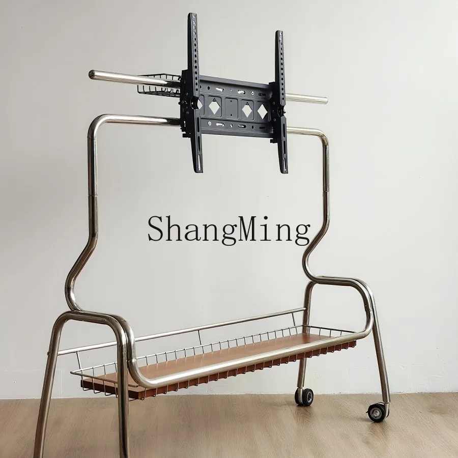 O suporte de TV móvel medieval de aço inoxidável ZYY é adequado para TV de 26 a 65 polegadas com rodas que pode ser movido