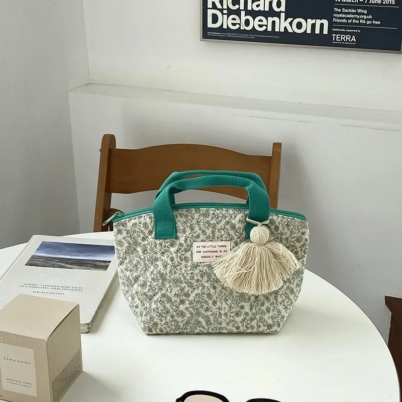 Bolsa de almuerzo aislada acolchada para niños y mujeres, bolso de mano pequeño coreano para niños, fiambrera aislada escolar, bolsas de Picnic de comida