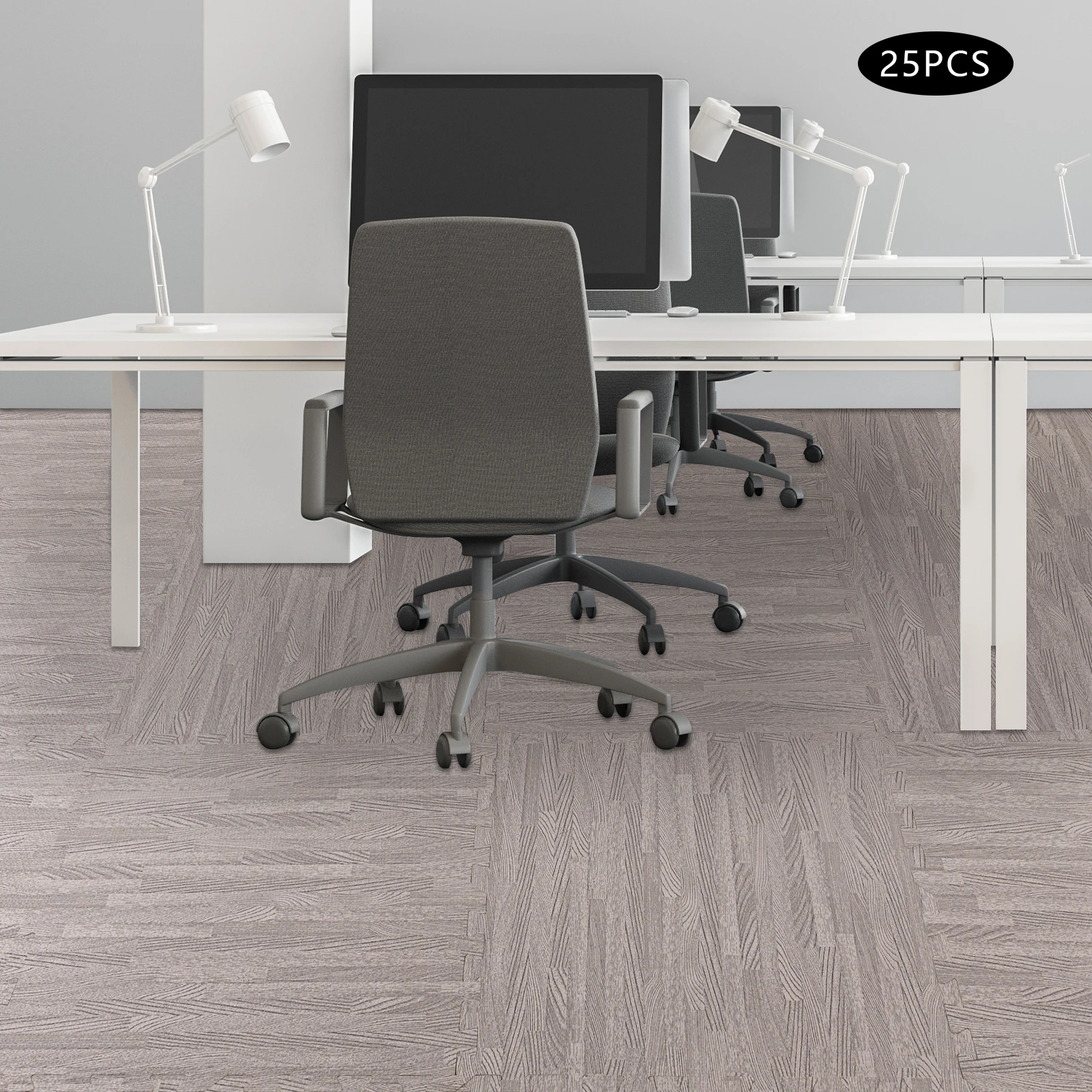 EVA, PE Hybrid Foam Grey Wood Grain Thick Printed Foam Tiles, Patchwork Foam Mat, Thick Printed Foam Tiles