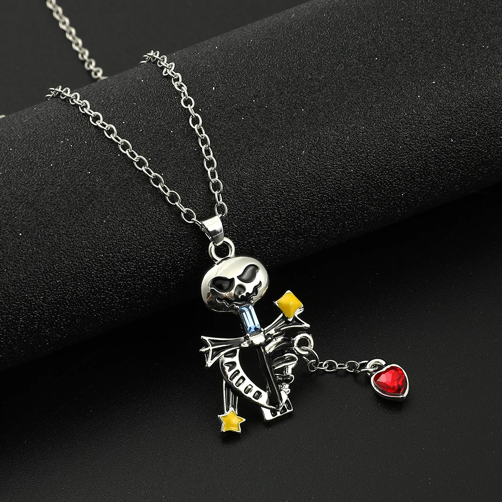 The Nightmare Before Christmas Pendant Necklace, Jack Skellington Skull Necklace, Jewelry