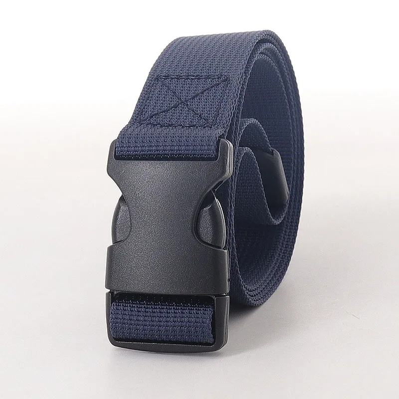 Daily Mens Nylon Belts Plastic POM Plug Buckle Breathable Fashion Light Outdoor 2.5cm Waist Strap Leisure Tooling Cinto Unisex