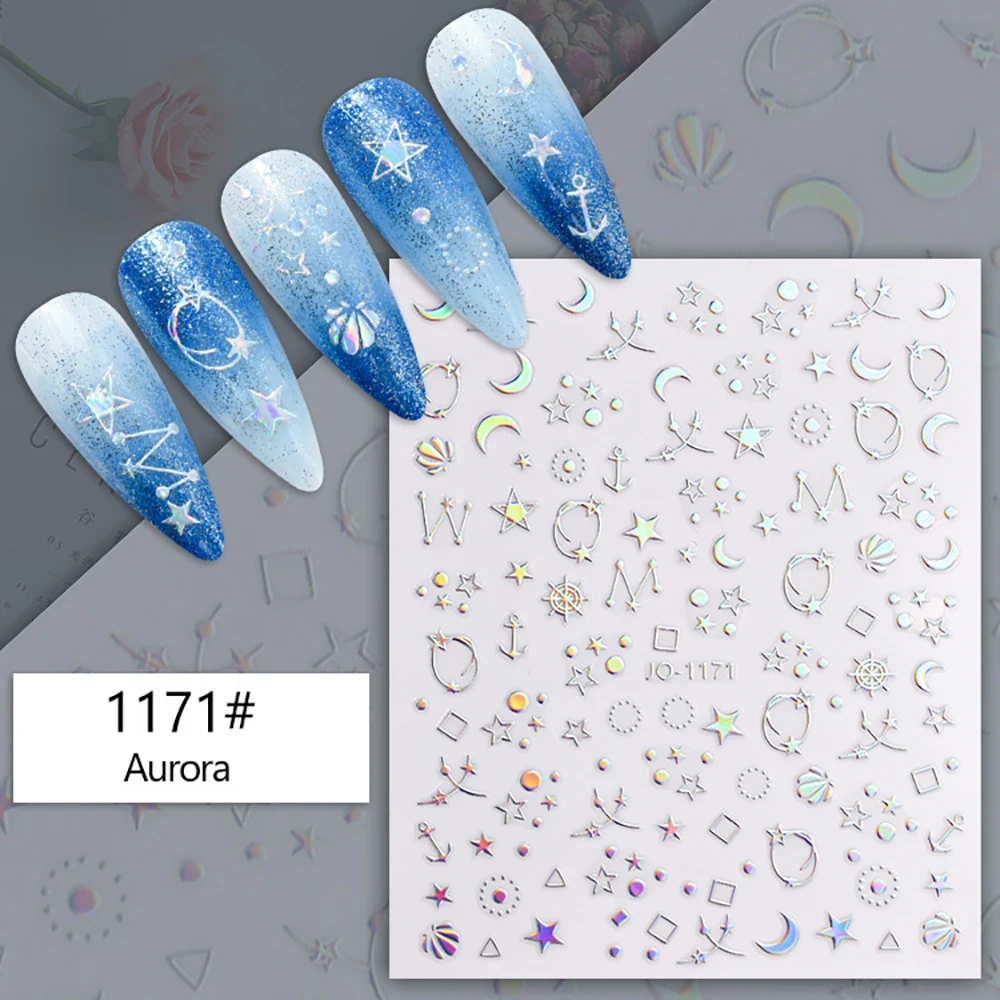 Nail Sticker Summer Sliders Art Gradient Fire Adhesive Slider Laser Transfer Flower Heart Design Gradient Decoration 2022 Word