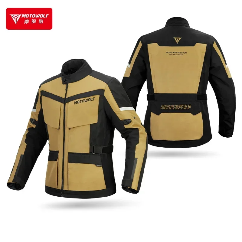 MOTOWOLF Men's Motorcycle Jacket Winter Warm Waterproof Breathable Racing Jacket Rider Motorcycle Brigade Off-road Rally Suit