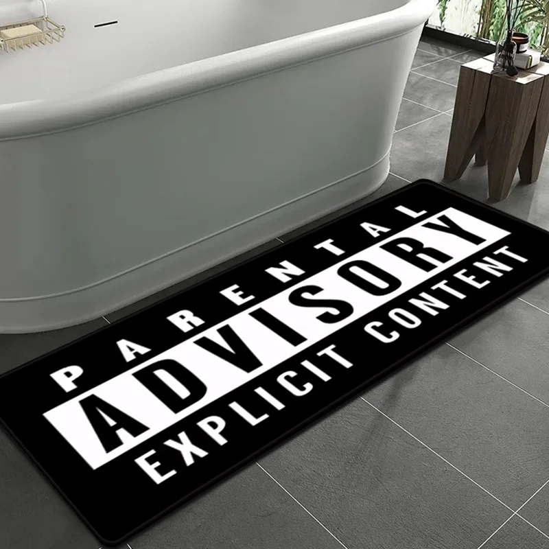 

VIKAMA Alphabet Black And White Design Carpet Soft Non-Slip Home Decor Living Room Area Rug, Kitchen And Bathroom Foot Mat