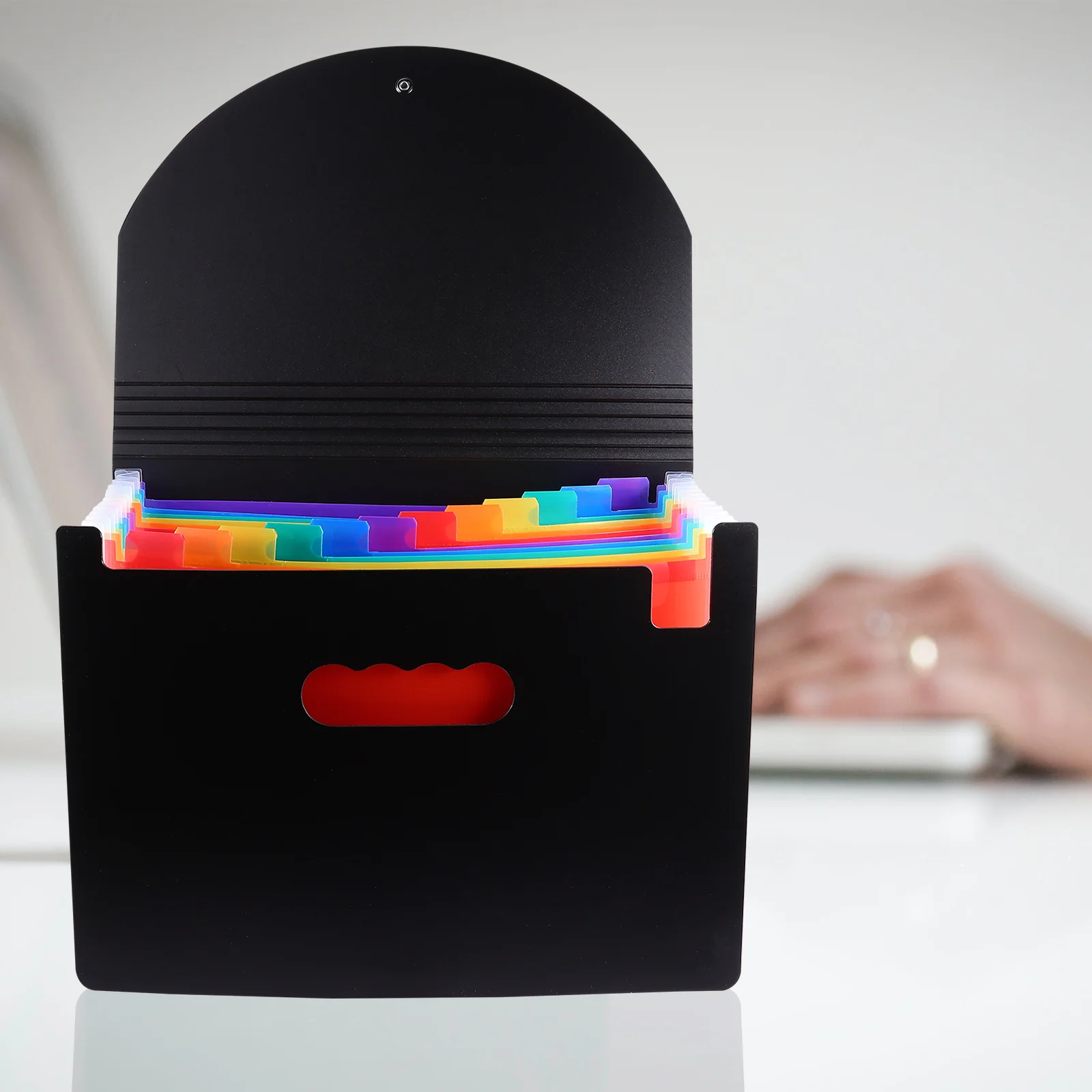 1Pcs Rainbow File Folder 12-Layers Plastic Document Storage Organizer Paper File Holder Expanding Multilayer Accordion