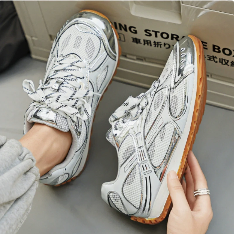Men's Sneakers Casual Fashionable Running Sport Shoes Spring Summer No Slip Breathable Height Increased Thick Platform Footwear
