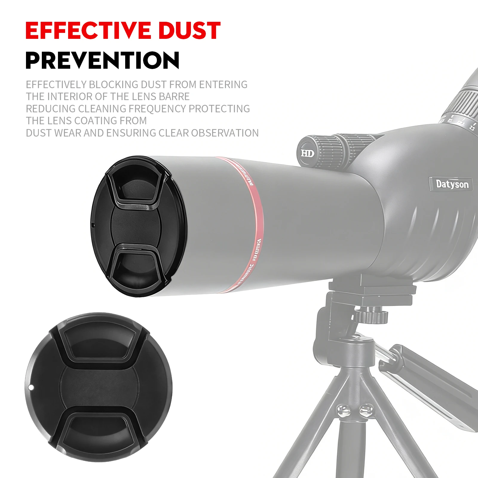 Datyson Camera Lens Dust Cover - Protective Cap for DSLR/spotting scope Lenses & Dustproof