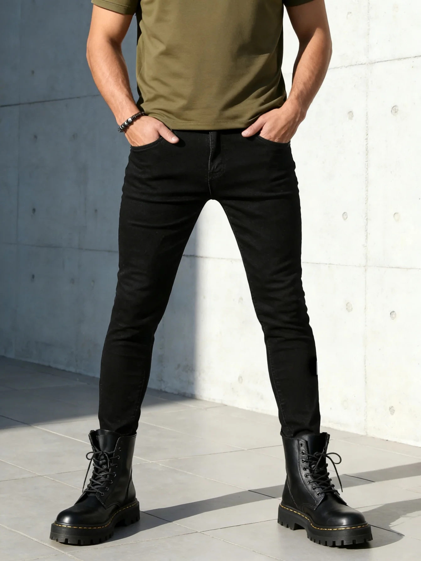 Black Slim Fit Jeans Pant for Man Original Drip Y2k Unisex Casual Denim Wear No accessories or belts included