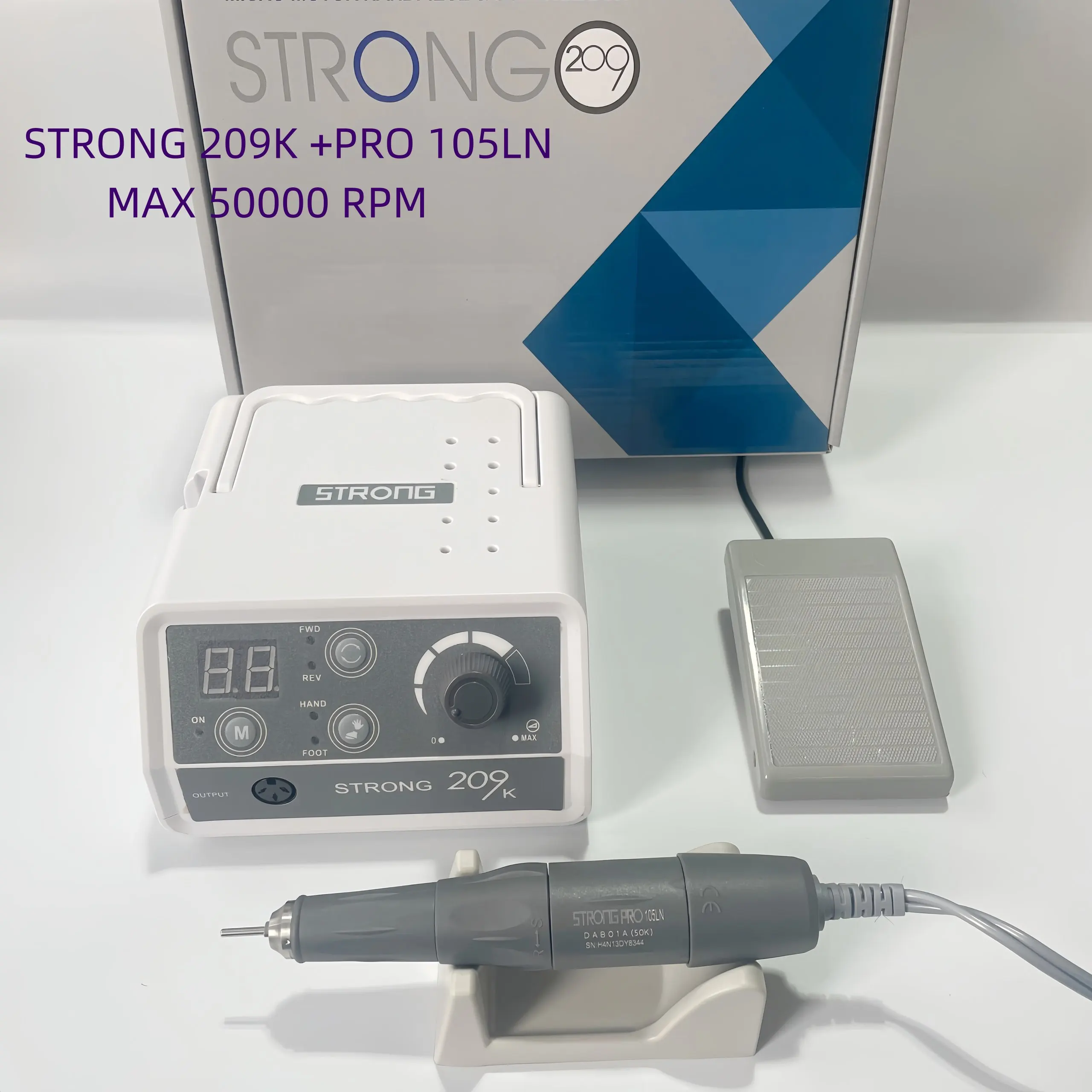 Maszyna polerska STRONG 210, frezarka do paznokci STRONG 209K, maszyna do polerowania biżuterii, elektryczna maszyna do grawerowania, do użytku w salonach kosmetycznych, laboratoriach dentystycznych i jubilerskich.