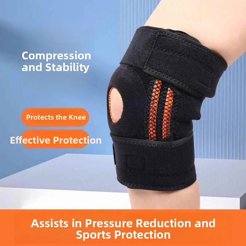 supporto-per-ginocchio-open-kneepad-per-sport-squat-corsa-fitness-con-supporto-a-molla-e-fascia-elastica-protezione-per-caviglia