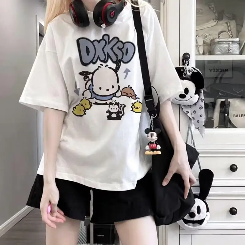 

Doll Cartoon Puppy Print meiledi Teen Fashion Style Women's T-Shirt Graphic T-Shirt Anime Sanro T-Shirt Outdoor Accessories Shor