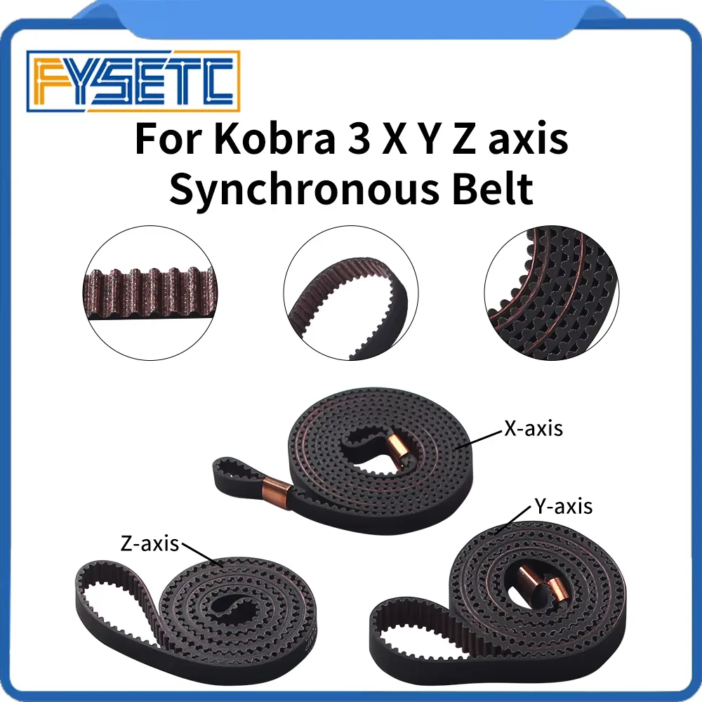 For Kobra 3 Combo Synchronous Belt Kobra 3 X Y Z 6mm/8mm Width Belt High Quality 3D Printer Replacement Parts for Kobra 3