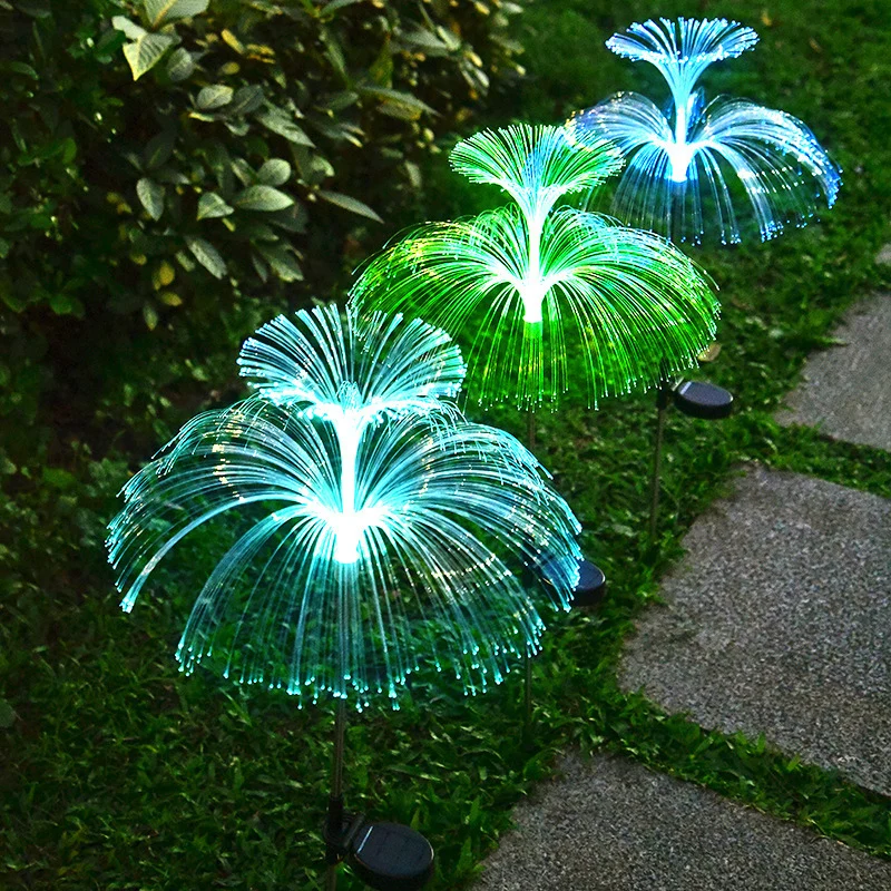 2 Pack Solar Garden Lights Outdoor, 7 Color Changing Waterproof Jellyfish Decorative Lights for Garden Patio Yard Pathway Lawn