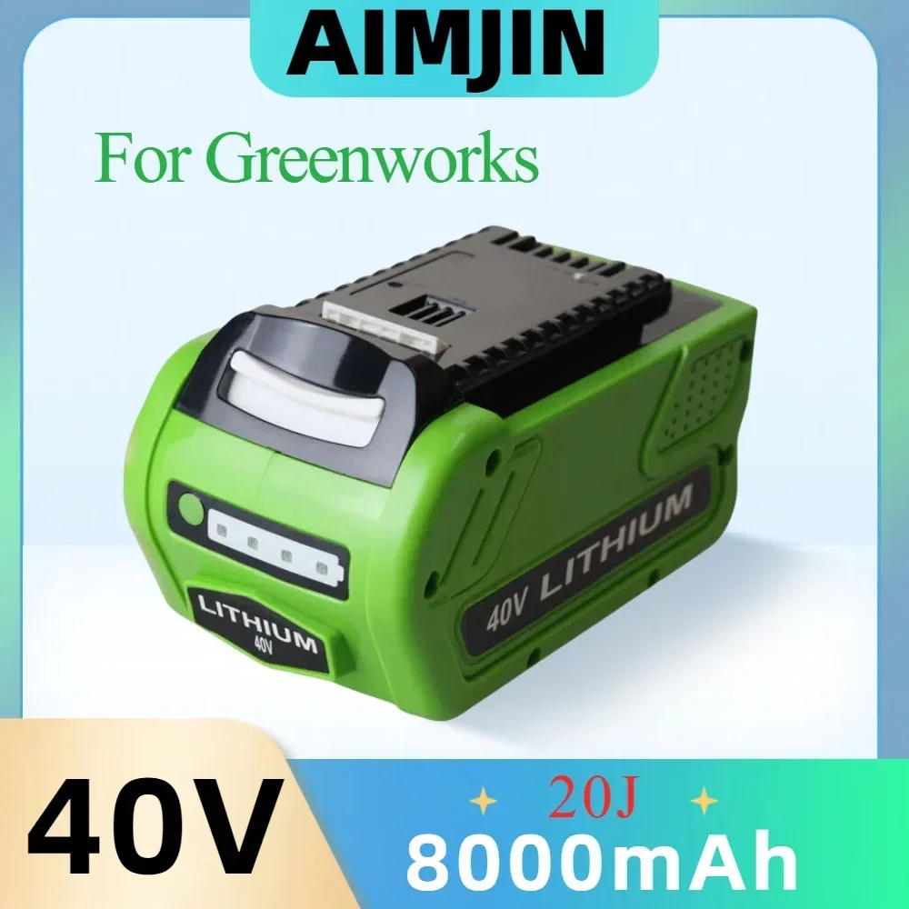 40V 8000mAh GreenWorks Replacement Battery 29462 29472 40V 5.0Ah Tools Lithium ion Rechargeable Battery 22272 20292 22332 G-MAX