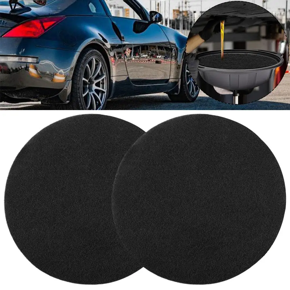 38cm Oil Drain Splash Pad 2Pcs No Splatter Sponge Drain Pan Porous Transmission Oil Pad Round Pad Oil Changing Car Pan A0K4