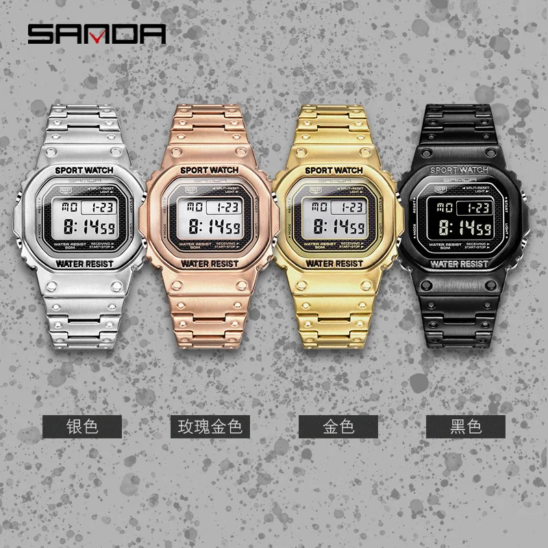 Sanda Female Electronic Watch Digital Woman Table 2020 Girl Personality Ladies Sports Watches