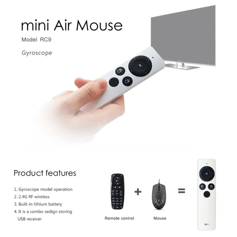 Trình nhấp chuột USB có thể sạc lại với điều khiển chuột không khí để trình chiếu trên PC