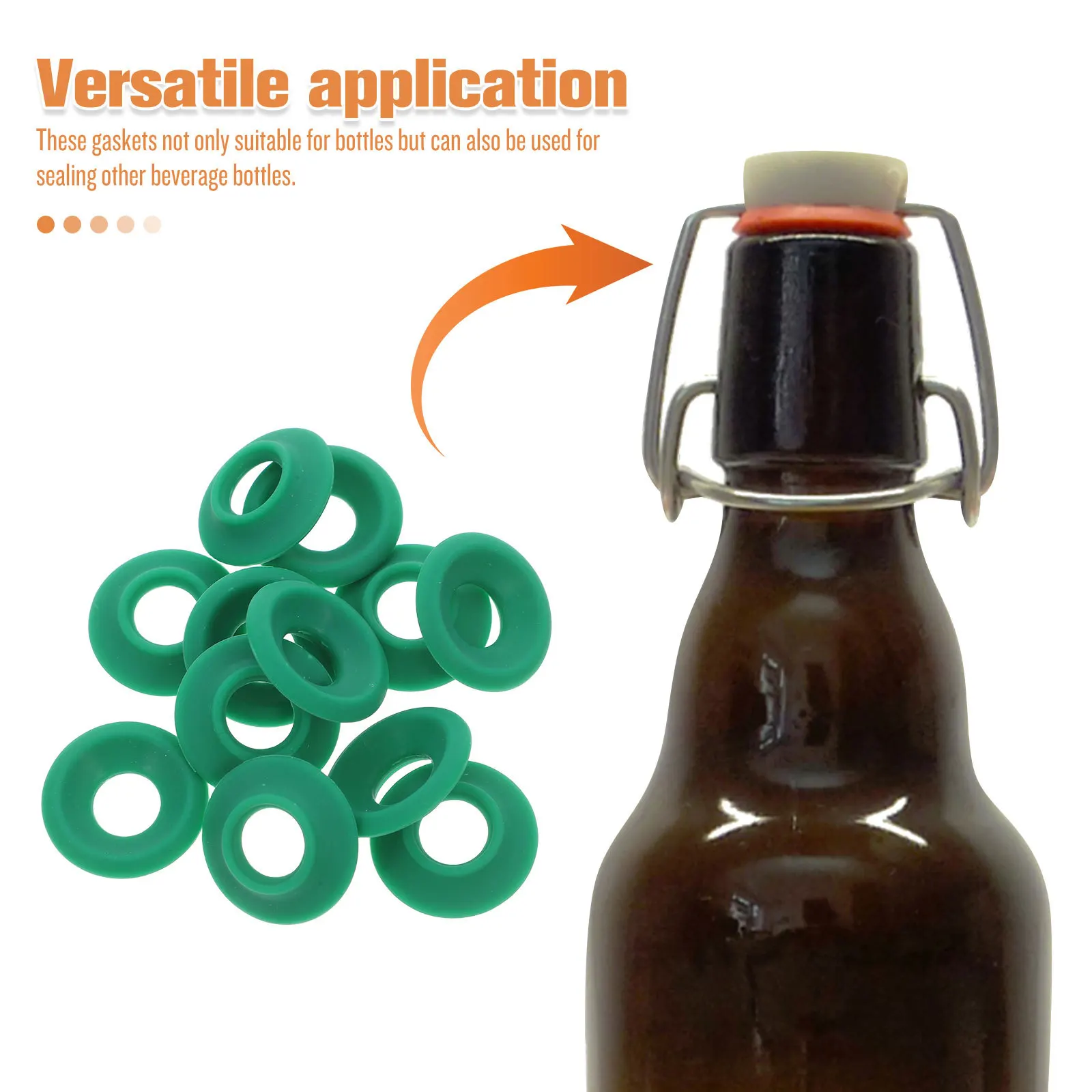

12Pcs Airtight Silicone Seal Gaskets Swing Cap Bottle Seals Reusable Replacement Beverage Enthusiasts Bottle Seals