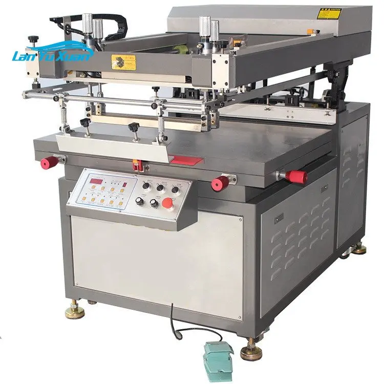 LC Brand Flat Silk Screen Printing Machine Automatic Screen Printer with Oblique Arm for Poster Road Sign