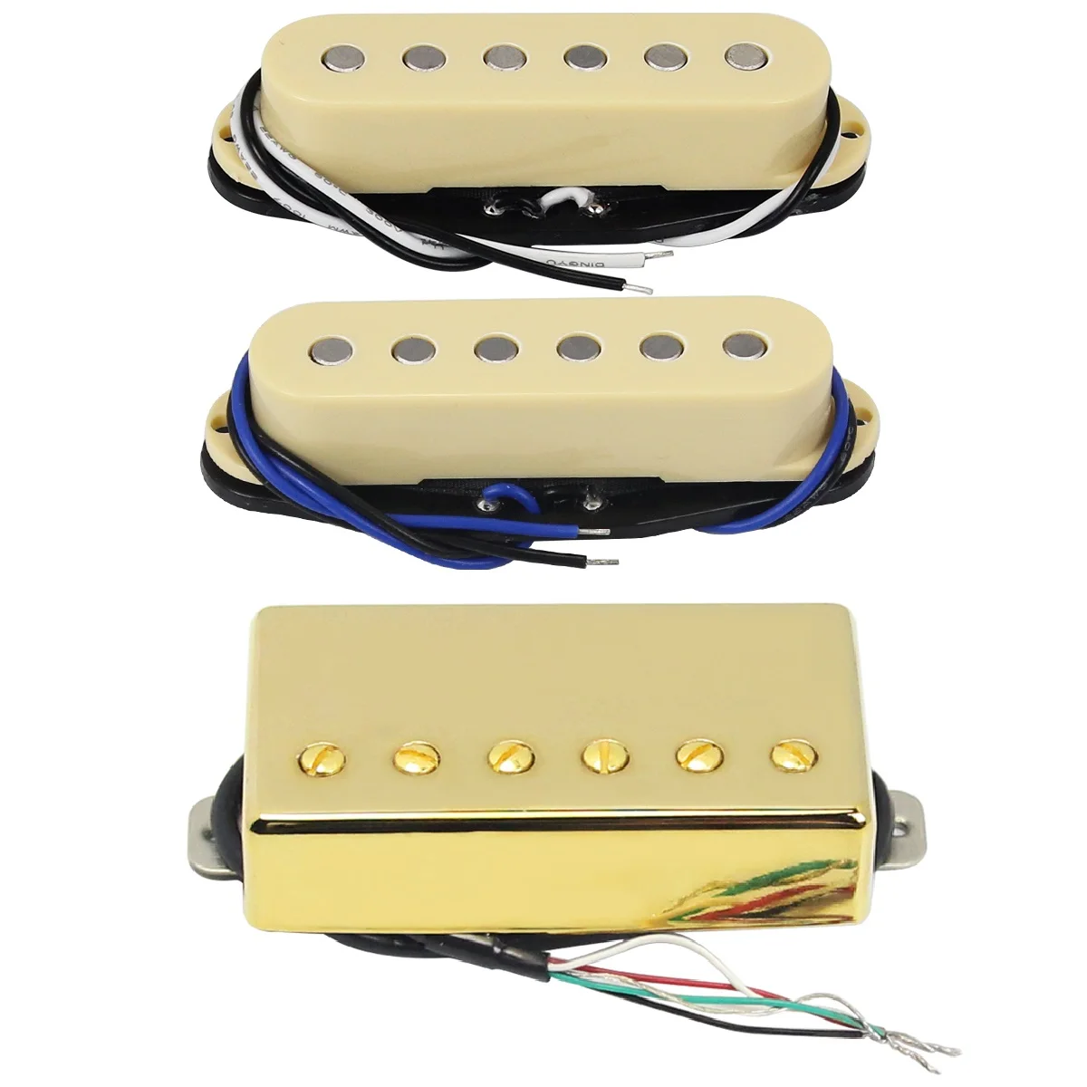 

FLEOR 3pcs Alnico 5 Guitar Pickup Set - Single Coil & Humbucker Pickup 14K HSS Guitar Parts