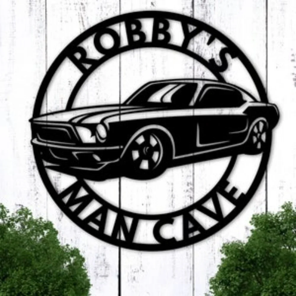 Personalized Metal Car Sign Customized for Garage Name Decor A Man Cave Sign Great As Mechanic Gifts for Workshops Auto Lovers