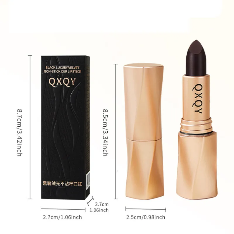 Black luxury velvet noncolor loss lipstick whitening enhance waterproof