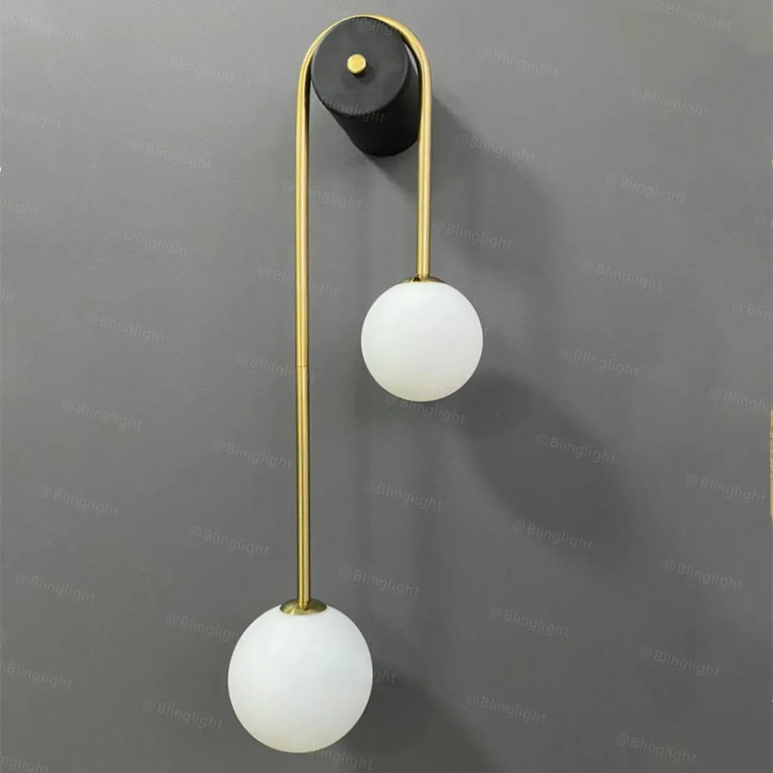 Lámpara de pared moderna con bola de cristal, pantalla LED dorada, decoración del hogar, sala de estar, dormitorio, iluminación Interior,