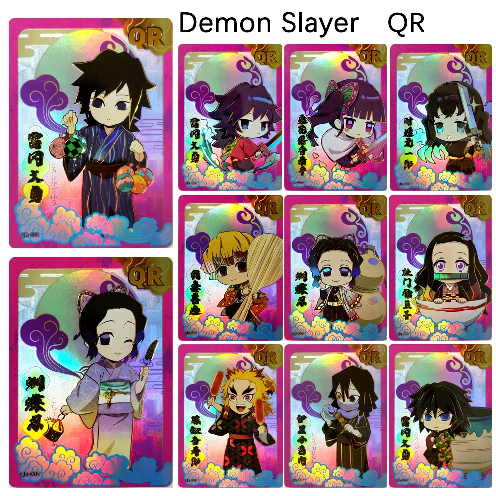 

Demon Slayer QR Kochou Shinobu Tsuyuri Kanawo Kamado Tanjirou Nezuko Agatsuma Zenitsu Embossed Glitter Collectible Card gifts