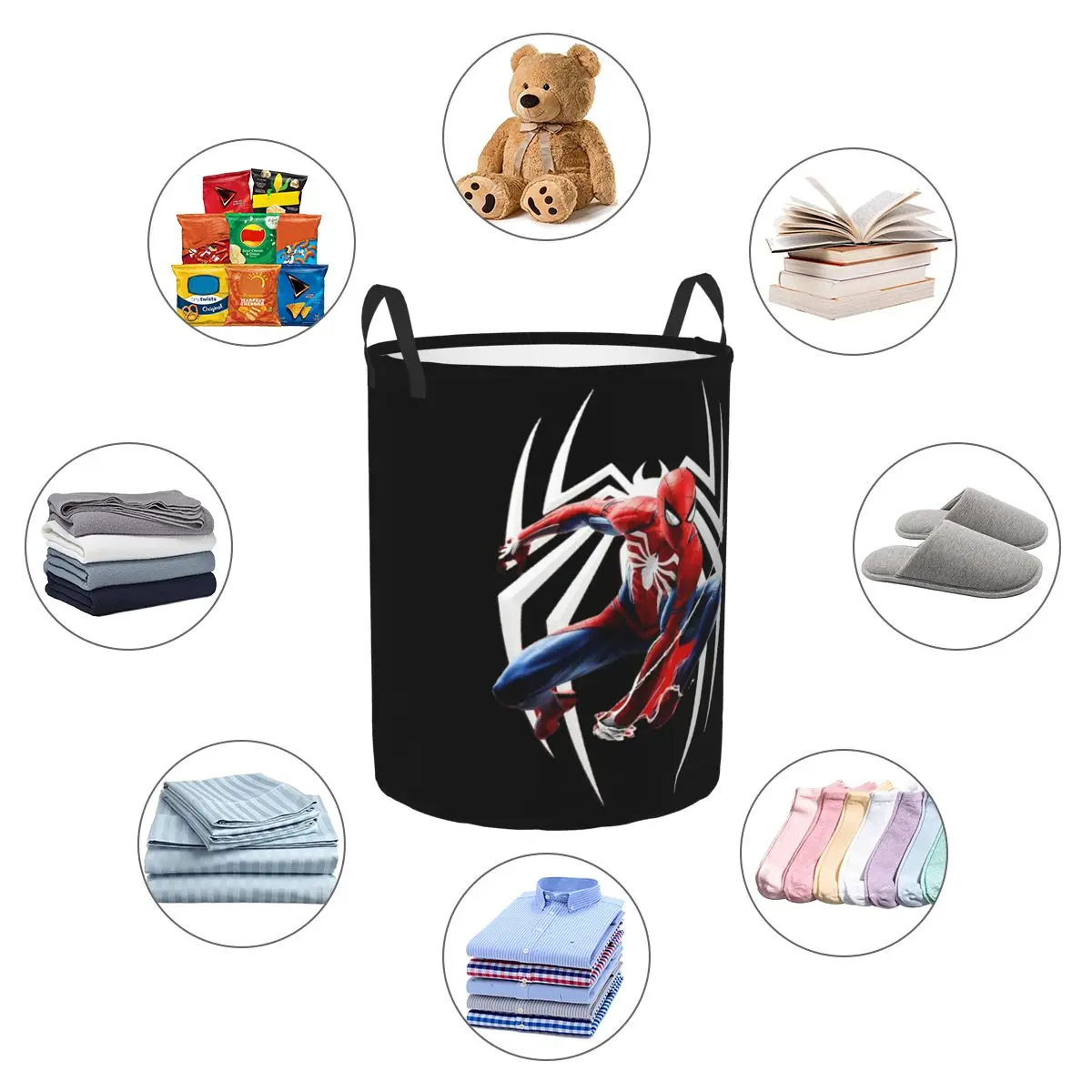 Spider Superhero Spider Man Merch Laundry Baskets Hamper Decorative Storage Basket for Living Room