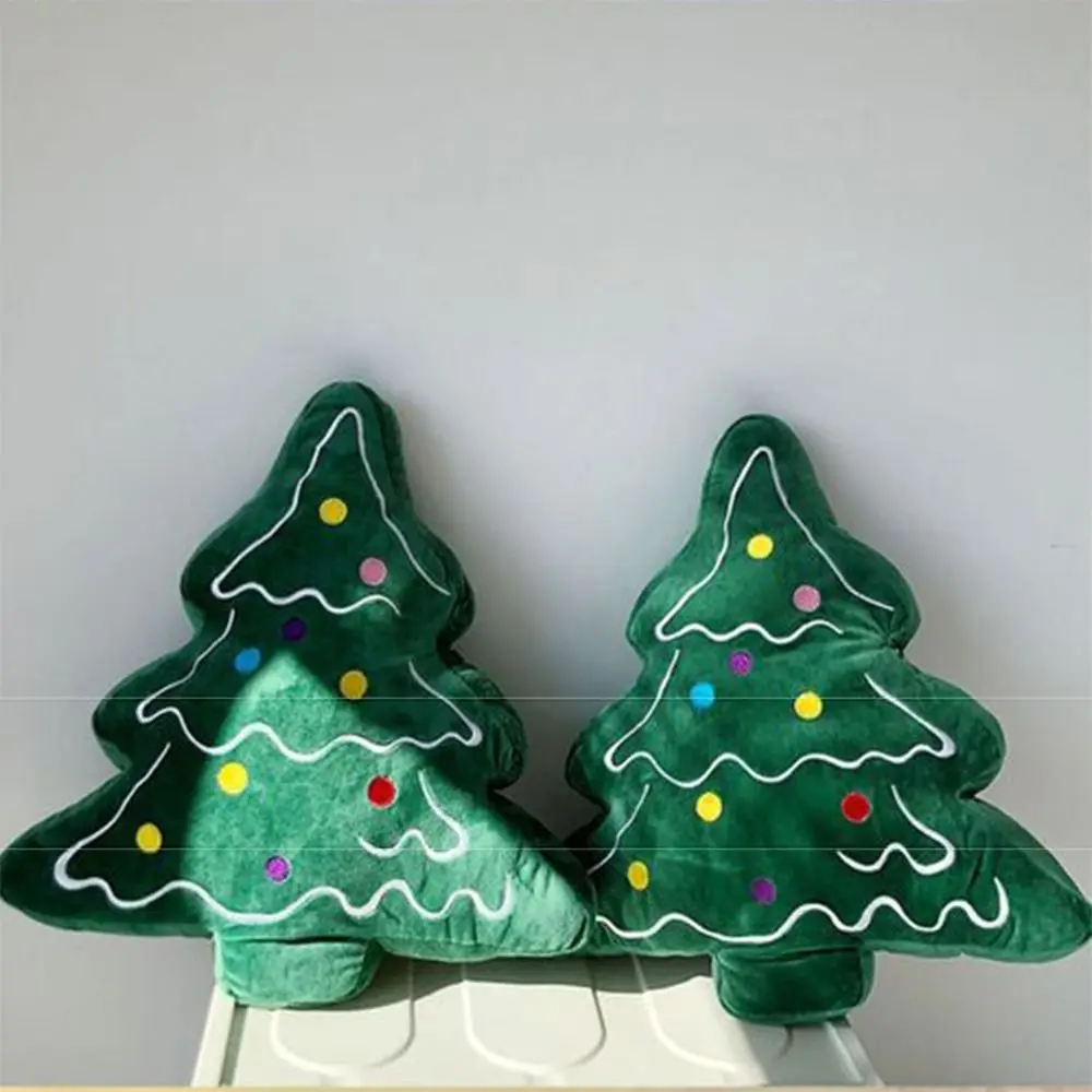 Almofada macia para sofá de árvore de natal, confortável, amigável à pele, dia de natal, travesseiro decorativo em forma de 3d, boneca de pelúcia de desenho animado