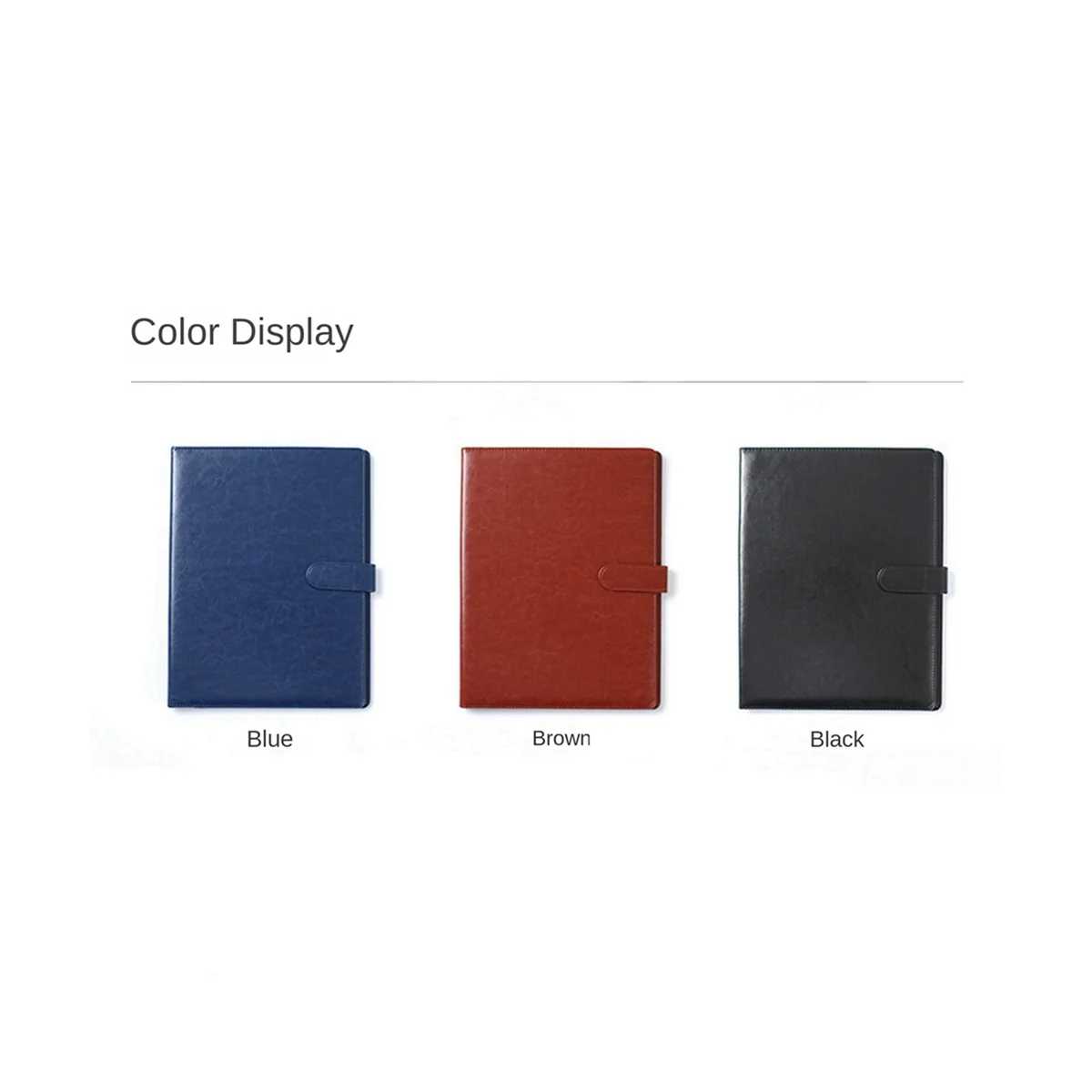 A4 Leather Folder Multifunctional Business Contract Folder with Notes Business Stationery Folder Black