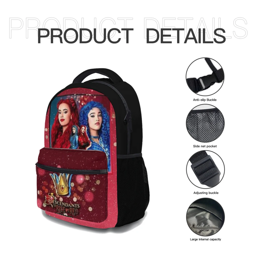 Descendants 4 The Rise Of Red - Versatile Backpack Large Capacity Waterproof Backpack Washable Computer Bag Unisex