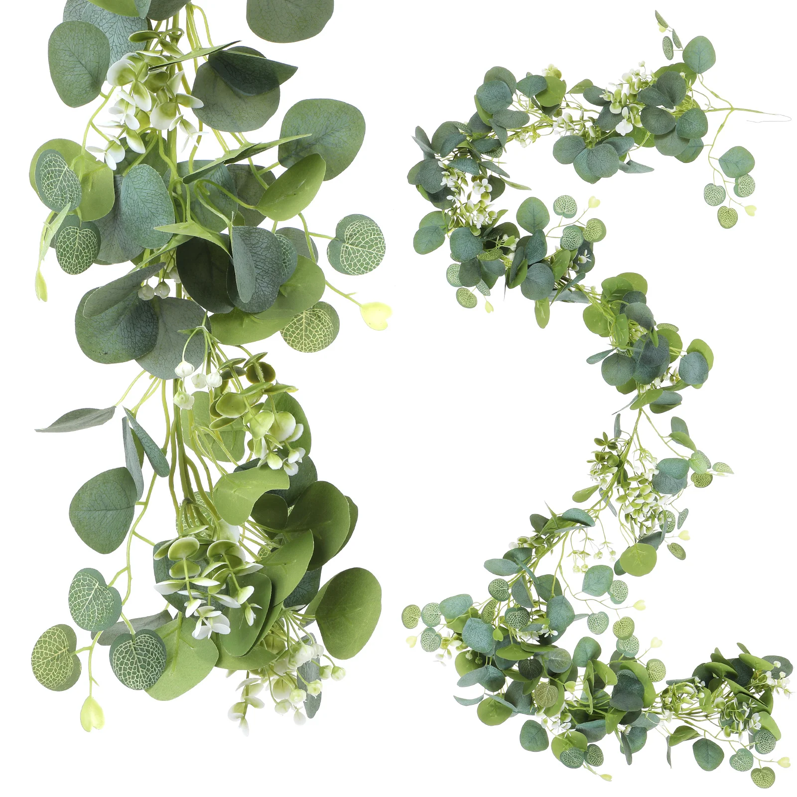 

Artificial Plant Wreath Eucalyptus Stems Flower Garland Household Leaves Plants Decoration Greenery