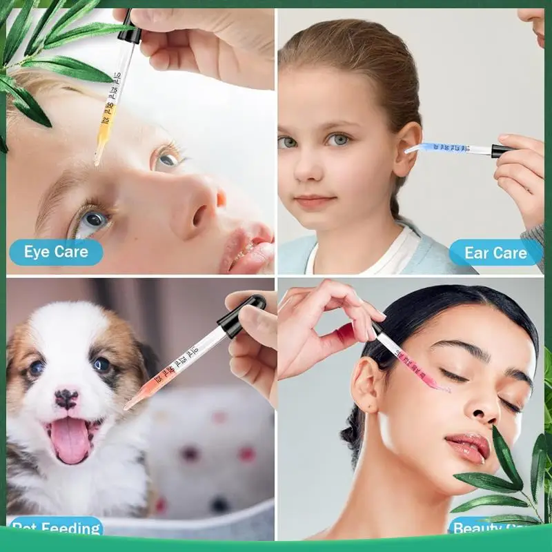 

(NEW) 10 Pack Glass Eye Droppers - Curved And Straight Tips, 1 ML Pipette Droppers For Crafts, Measuring And Eyedroppers