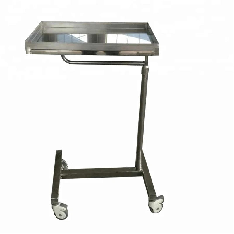 Portable Stainless Steel Hydraulic Dental Trolley Veterinary Surgical Instruments Equipment on Mayo Trolley