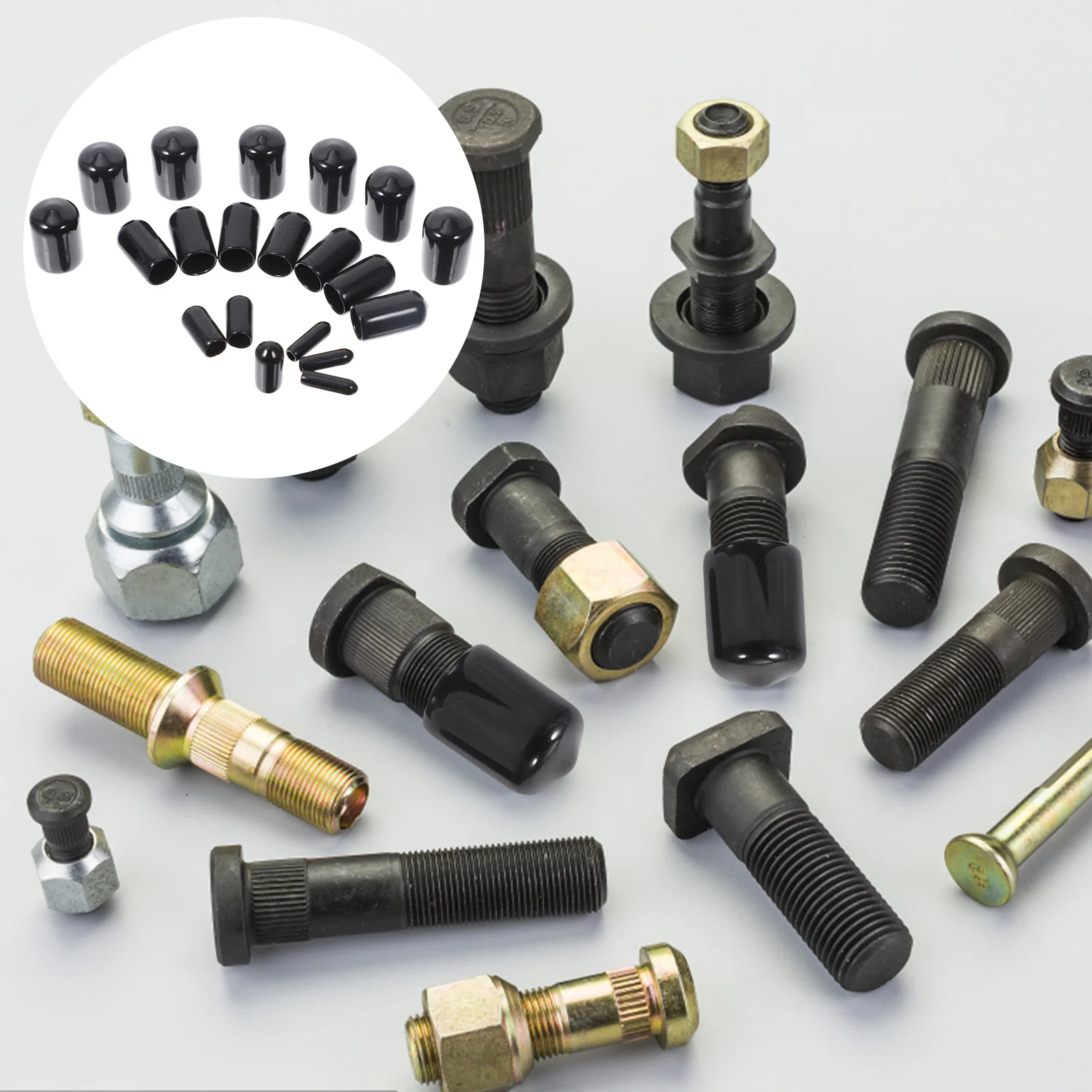 400 Pcs Rubber Screw Caps Round End Covers Bolt Ends Protectors Assortment Kit Rustproof Flexible Practical