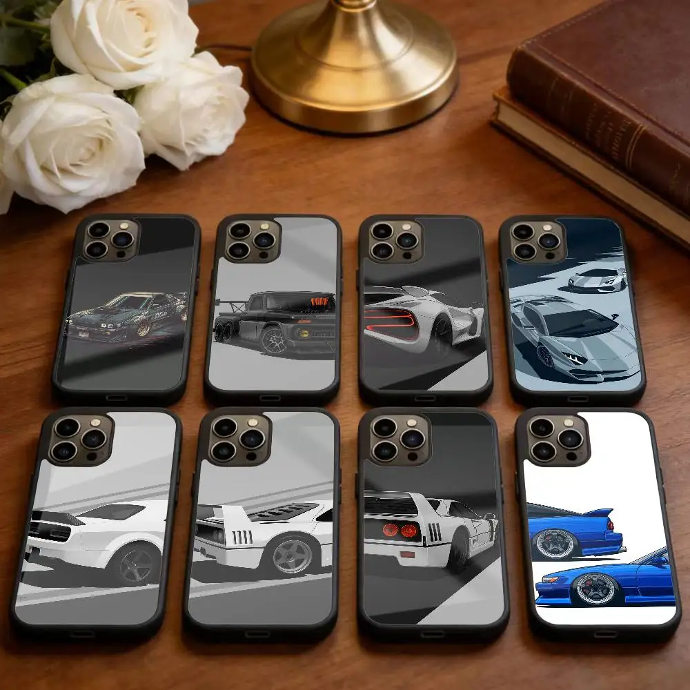 

Car Cool sport Phone Case For iPhone 14,16,15,13,17,12,Plus,Pro,Max Magnetic For Magsafe Frosted Cover