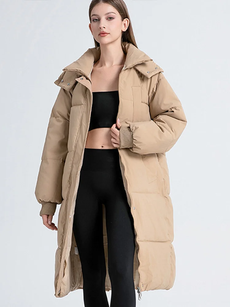 2024 novo zíper engrossar parkas de neve feminino quente engrossado casacos de manga comprida com capuz para mulher inverno à prova dwaterproof água outwear topos ﻿