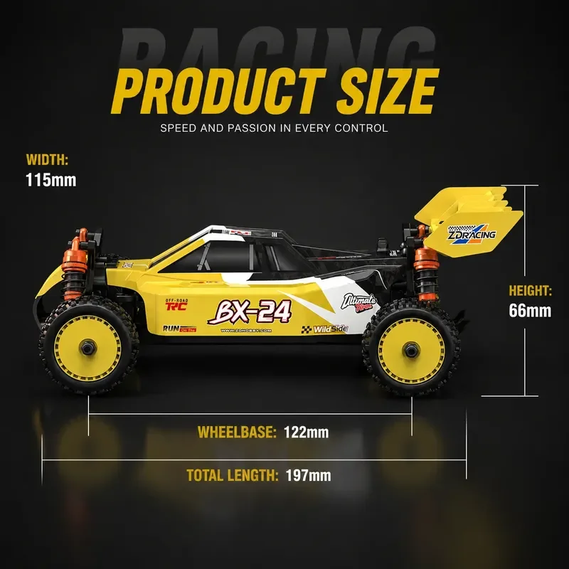 ZD BX24 1/24 4WD Brushless RC Buggy Off-Road Racing Car Built-in Gyro RTR DUMBORC Remote Control RC Vehicle