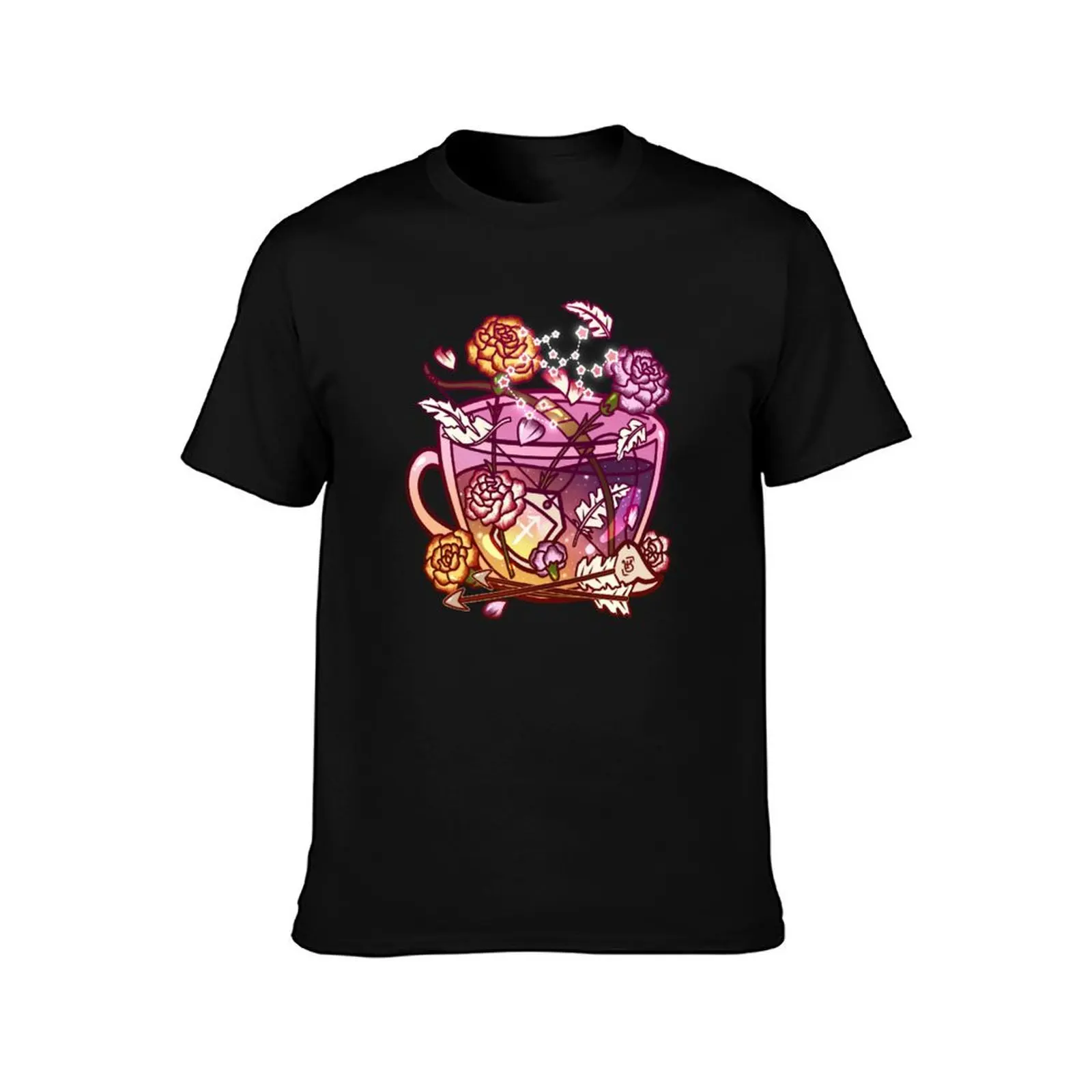 Sagittarius Zodiac Teacup T-Shirt Casual Street Style Short Sleeve Tee T-Shirt