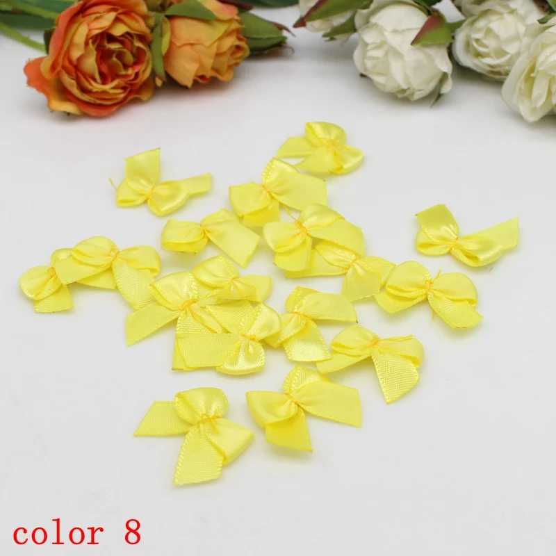 50-100 Stück/Packung 2*2,5 cm kleine Dacron Band Bogen Blume Handwerk Dekoration Handarbeit DIY Party Dekoration farbige Band Schleifen – Detail 16