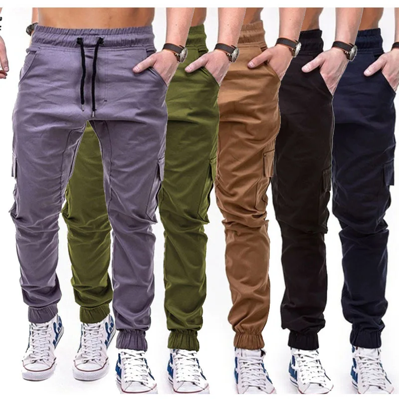 

Autumn Men Pants Hip Hop Harem Joggers Pants Pop Male Trousers Mens Joggers Solid Multi-pocket Pants Sweatpants Casual pants